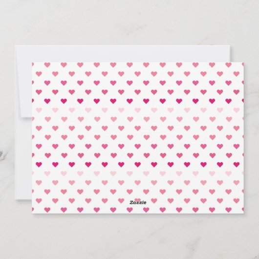 ピンクグラデーションのLOVE Valentines Dayハート写真 シーズンカード (裏面)