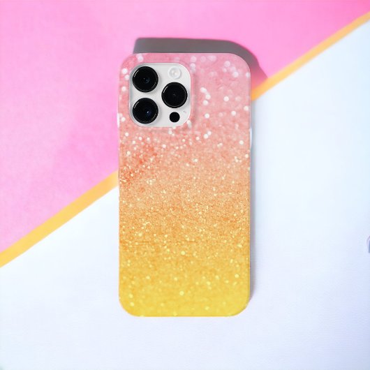 ピンクグラデーションイエローグリッターキラキラ Case-Mate iPhoneケース