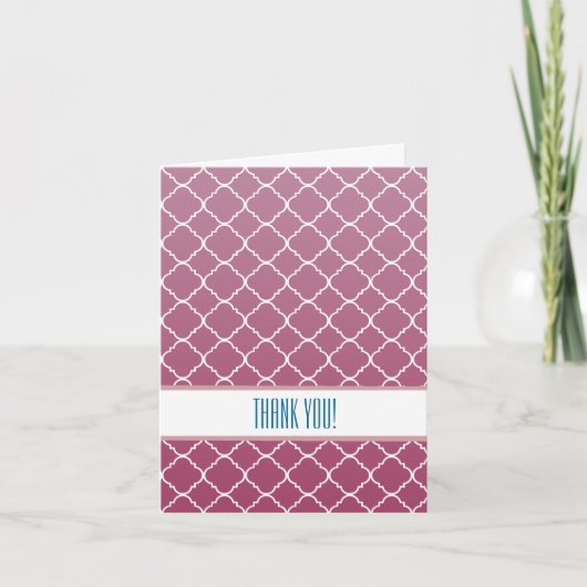 ピンクグラデーションクローバーありがとう サンキューカード (正面)