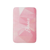 ピンクグラデーショングラデーションの幾何学的パターン バスマット (正面縦)