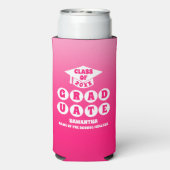 ピンクグラデーショングラデーション卒業パーティー スリム缶クーラー (Seltzer裏面)