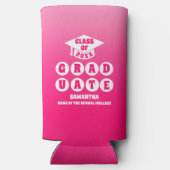 ピンクグラデーショングラデーション卒業パーティー スリム缶クーラー (裏面)