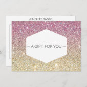 ピンクグラデーショングリッターギフト券 (正面/裏面)