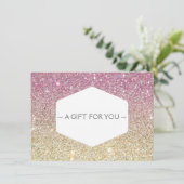 ピンクグラデーショングリッターギフト券 (スタンド正面)