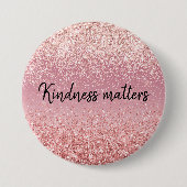 ピンクグラデーショングリッターパーソナライズされたの優しさ 缶バッジ (正面)