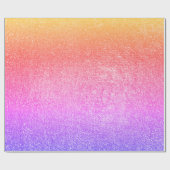 ピンクグラデーショングリッター光沢のあるガラスVIPレインボーパープル ラッピングペーパー (フラット)