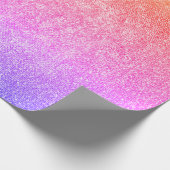 ピンクグラデーショングリッター光沢のあるガラスVIPレインボーパープル ラッピングペーパー (角)