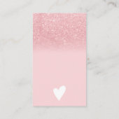 ピンクグラデーショングリッター赤面の感謝してい順序 名刺 (裏面)