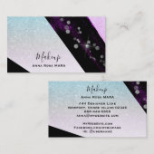 *~*ピンクグラデーションティール（緑がかった色）グリッタージオメトリックシックガーリー 名刺 (正面/裏面)
