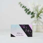 *~*ピンクグラデーションティール（緑がかった色）グリッタージオメトリックシックガーリー 名刺 (スタンド正面)