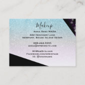 *~*ピンクグラデーションティール（緑がかった色）グリッター幾何シッガーリーク 名刺 (裏面)