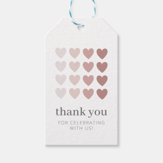 ピンクグラデーションハート ギフトタグ (正面)