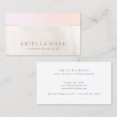 ピンクグラデーションピーチスパとサロンホワイトマーブル 名刺 (正面/裏面)