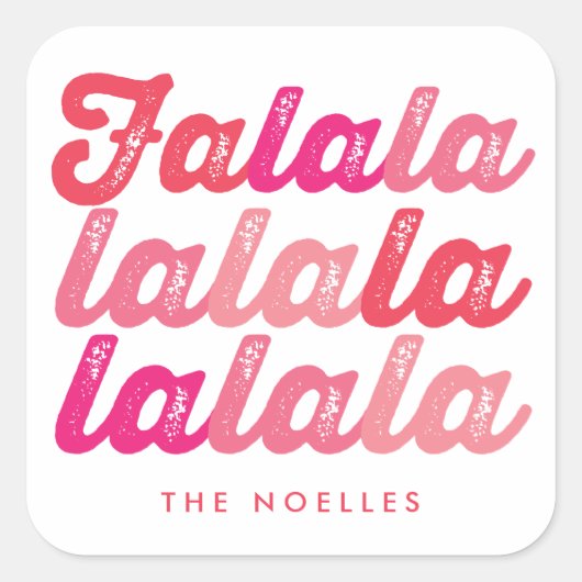 ピンクグラデーションファララはっきりしたスクリプモダント スクエアシール (正面)