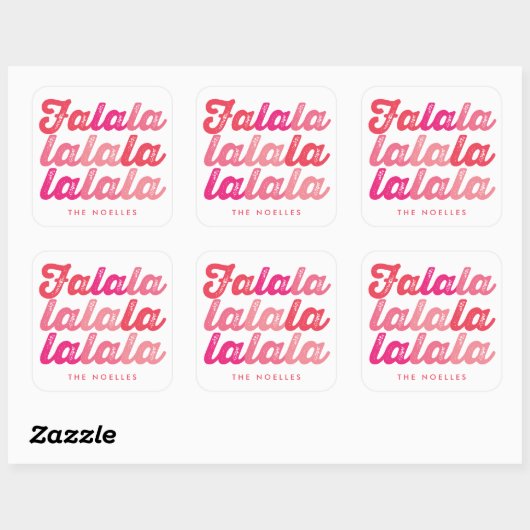 ピンクグラデーションファララはっきりしたスクリプモダント スクエアシール (シート)