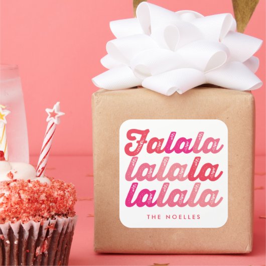 ピンクグラデーションファララはっきりしたスクリプモダント スクエアシール (パーティー)