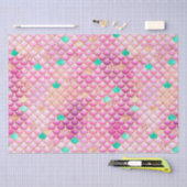 ピンクグラデーションフォイル&金ゴールドグリッターマーメイドはかりで測 薄葉紙 (クラフト)