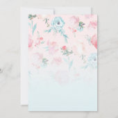 ピンクグラデーションフランスのガーデンシャビーフローラ結婚ズ 招待状 (裏面)