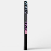 ピンクグラデーションブルーグリッターゼブラストライプボーモノグラム Case-Mate iPhoneケース (裏面 / 右)