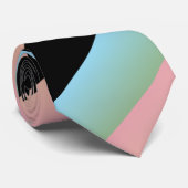 ピンクグラデーションブルーグリーン斜数々の斜ストライプ ネクタイ (ロール)