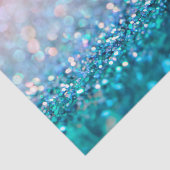 ピンクグラデーションブルーティール(緑がかった色)スパークルトレンディーグリッター 薄葉紙 (詳細)