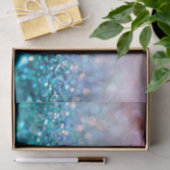 ピンクグラデーションブルーティール(緑がかった色)スパークルトレンディーグリッター 薄葉紙 (ギフト)