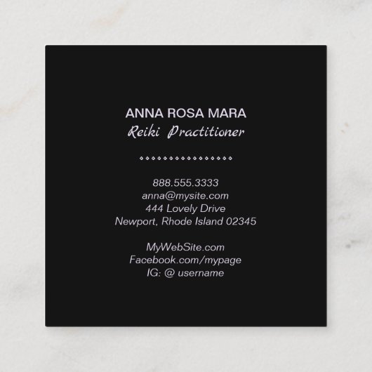 *~*ピンクグラデーションブルー霊気開業医マスター スクエア名刺 (裏面)