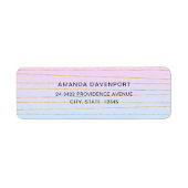 ピンクグラデーションブルー(金ゴールド線住所) ラベル (正面)
