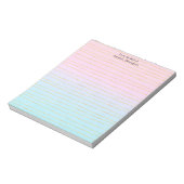 ピンクグラデーションブルー(金ゴールド線) ノートパッド (回転)