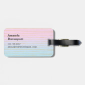 ピンクグラデーションブルー(金ゴールド線) ラゲッジタグ (裏面横)