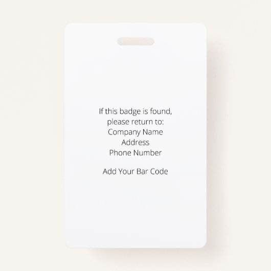 ピンクグラデーションプロフェッショナル従業員ID バッジ (裏面)