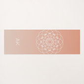 ピンクグラデーションマンダラとカスタムイニシャル ヨガマット (裏面(横))