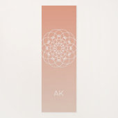 ピンクグラデーションマンダラとカスタムイニシャル ヨガマット (裏面)