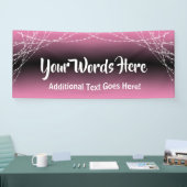 ピンクグラデーションライトストリング独自の文字を追加 横断幕 (トレードショー)