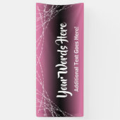 ピンクグラデーションライトストリング独自の文字を追加 横断幕 (縦)