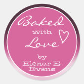 ピンクグラデーション紫グラディエ焼いたンスフレーム ラウンドシール (正面)