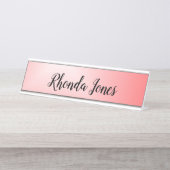ピンクグラデーション美しい デスクネームプレート (正面)