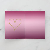 ピンクグラデーション金ゴールドグリッターハート カード (内部)