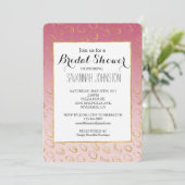 ピンクグラデーション金ゴールドシックサークルブライダルシャワー 招待状 (スタンド正面)