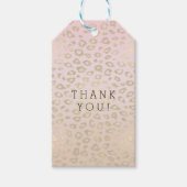 ピンクグラデーション金ゴールドヒョウ印刷 ギフトタグ (正面)