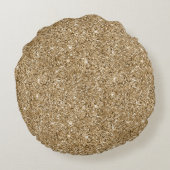 ピンクグラデーション金ゴールドヒョウ印刷 ラウンドクッション (裏面)