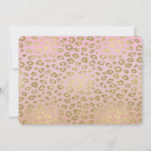 ピンクグラデーション金ゴールドヒョウ誕生日 招待状 (裏面)