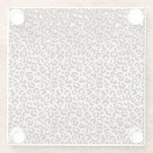 ピンクグラデーション金ゴールドブラックヒョウ印刷 ガラスコースター (裏面)