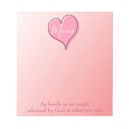 ピンクグラデーション魅力的ハート ノートパッド