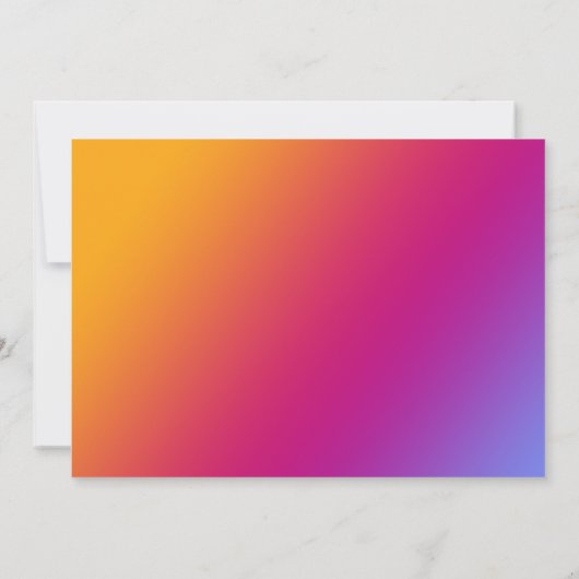 ピンクグラデーション黄グラデ結婚ーションの延期カード 招待状 (裏面)