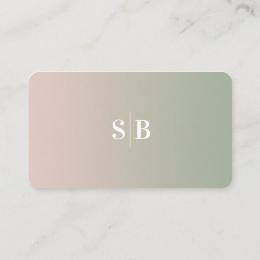 ピンクグラデーション&グリーンウェディングシャワーギフトレジストリ エンクロージャーカード (裏面)