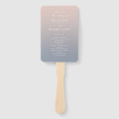 ピンクグラデーション・ダスティブルーの式結婚プログラム ハンドファン (正面)