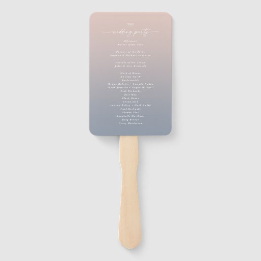ピンクグラデーション・ダスティブルーの式結婚プログラム ハンドファン (裏面)