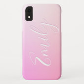 ピンクグラデーション 名前や単語入り Case-Mate iPhoneケース (裏面)