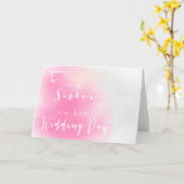 ピンクグラデーション – 彼女の結婚式の日に私の妹 カード (黄色い花)